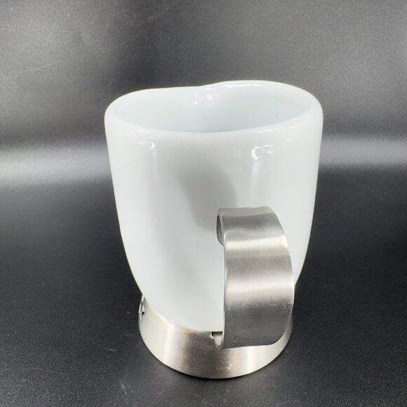 Trudeau Bianca Creamer Milk Jug Pitcher Porcelain and Stainless Steel Handle - Picture 8 of 12